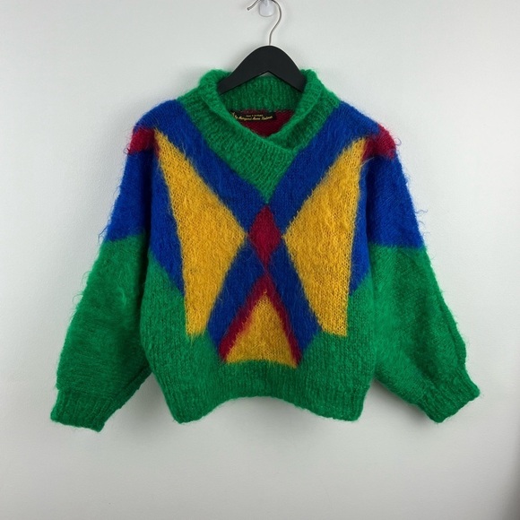 Sweaters - Handmade Colorful Geometric Sweater. Made in Scotland